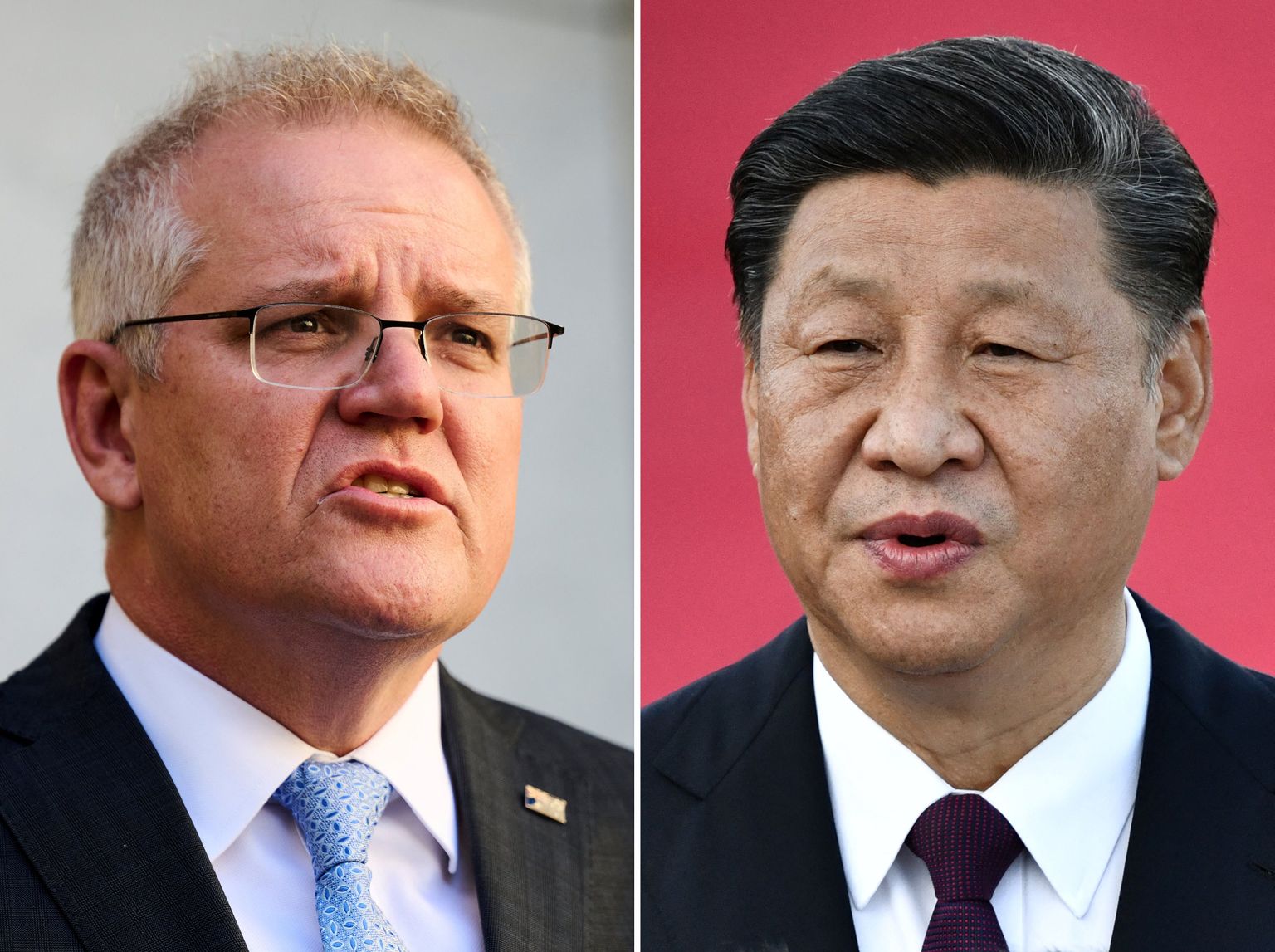 Austraalia peaminister Scott Morrison (vasakul) ja Hiina president Xi Jinping.