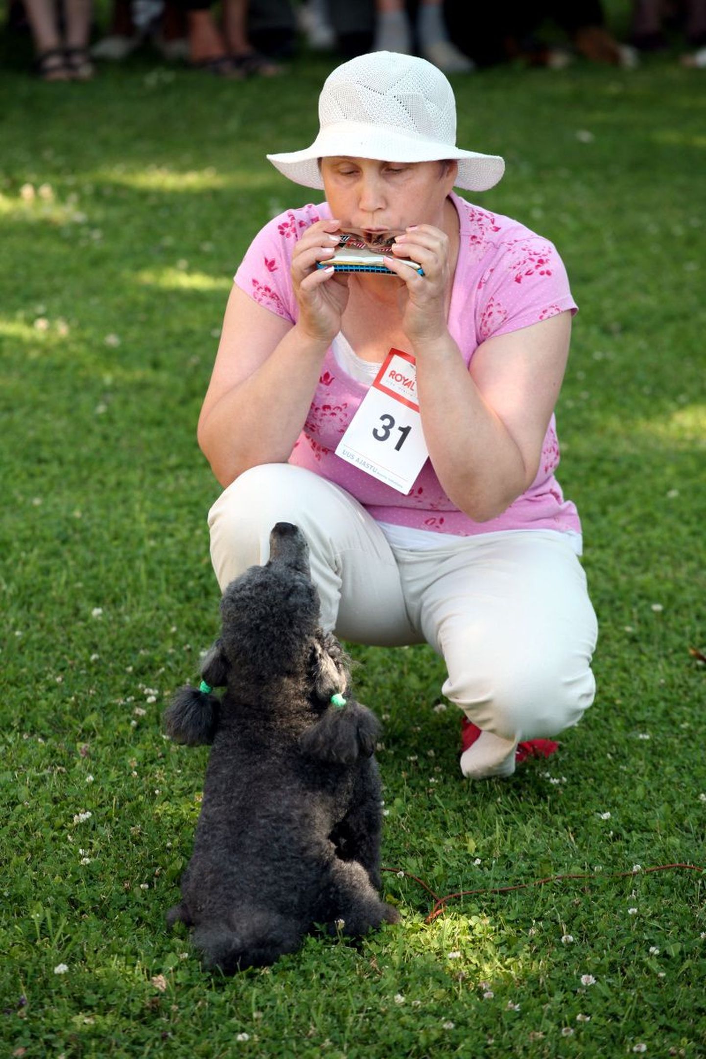 Iira Puusepp ja tema koer Chanell esitasid eelmisel aastal Paide kaunima koera valimisel laulu, kus Puusepp mängis suupilli ja koer laulis (loe: ulus)