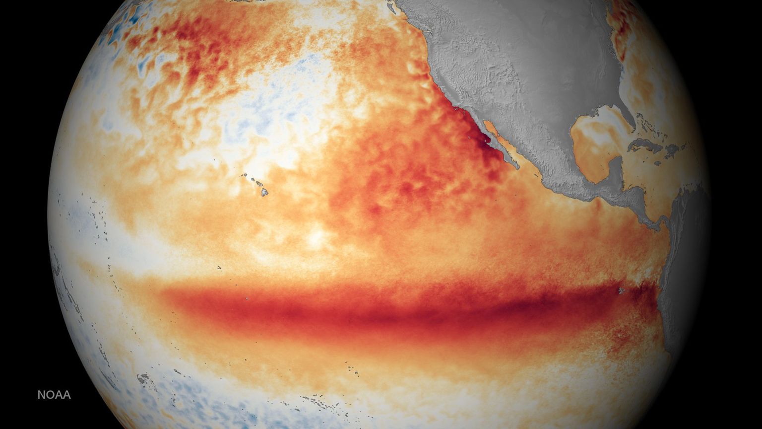 Viimane El Niño toimus 2015. aastal. Pildil on kujutatud Vaikse ookeani temperatuuride tõusu.