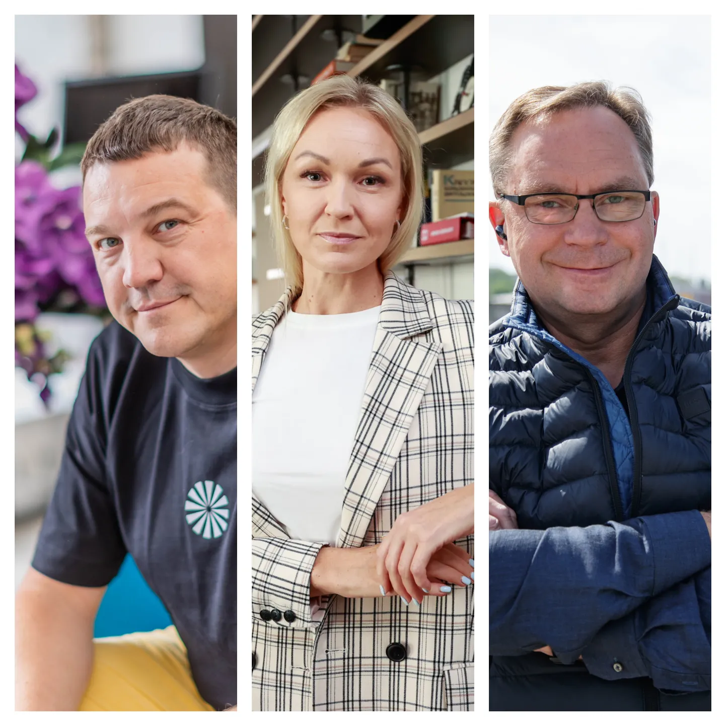 Infotehnoloogiaettevõtja ja riskikapitali investor Sten Tamkivi (vasakult) , Eesti Era- ja Riskikapitali Assotsiatsiooni tegevjuht Kadri Lindpere, Asutajate Seltsi president Allan Martinson.