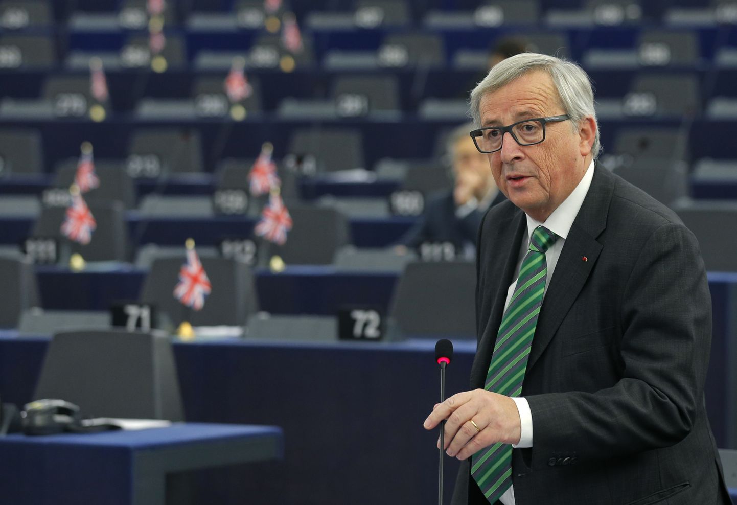 Euroopa Komisjoni president Jean-Claude Juncker eile Euroopa Parlamendis esinemas.