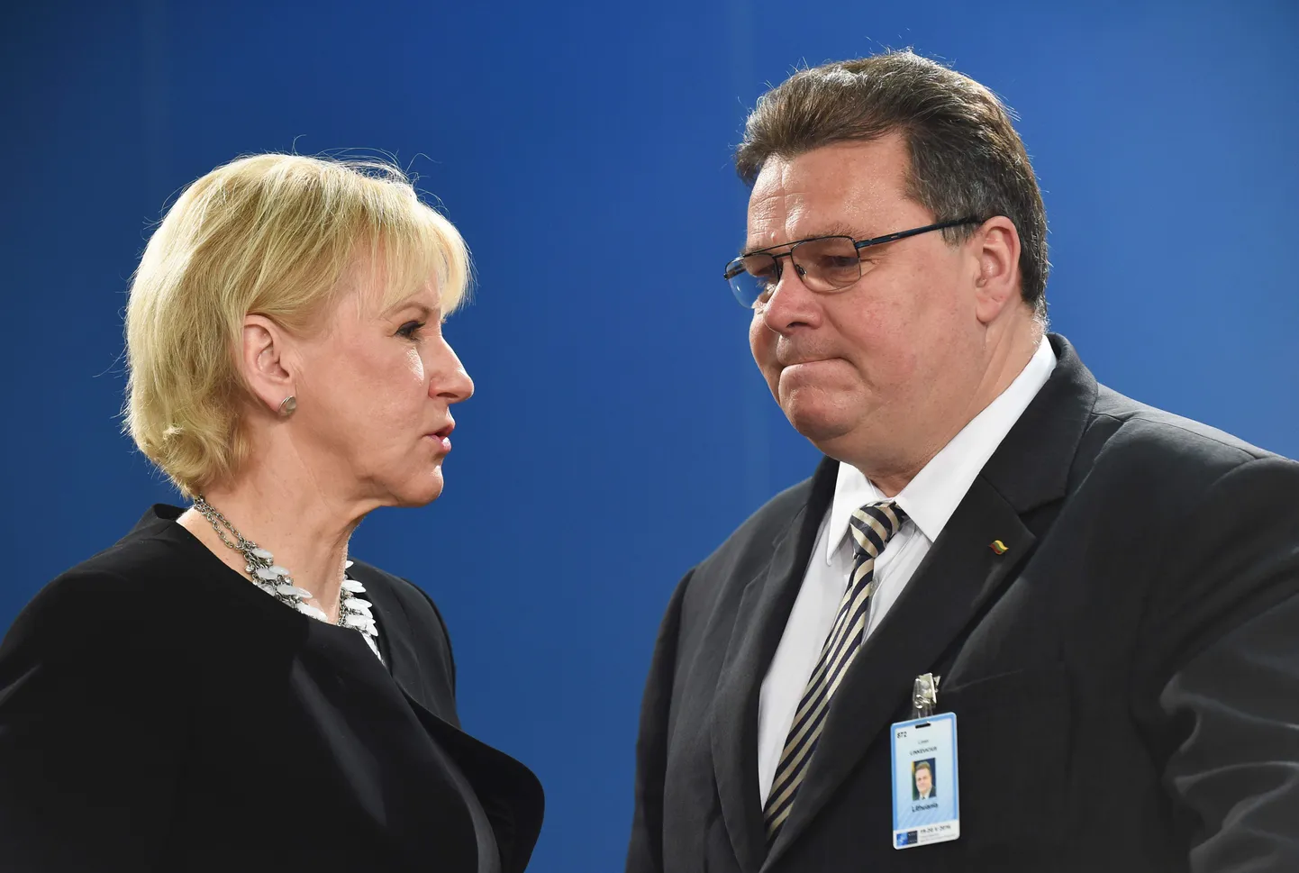 Rootsi välisminister Margot Wallstrom Leedu välisministri Linas Linkeviciusega NATO välisministrite kohtumisel.