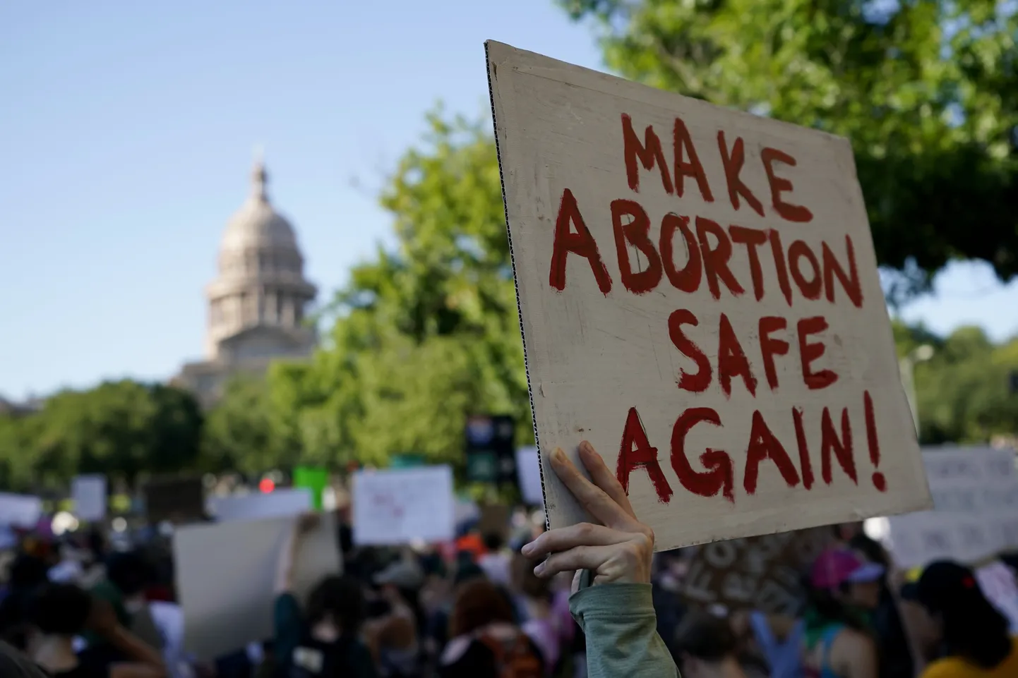 Meeleavaldus Washingtonis Roe vs Wade'i tühistamise järel.