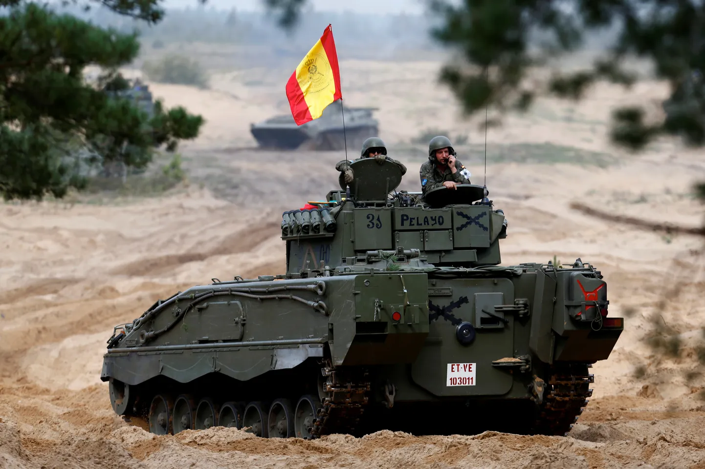 Hispaania sõdurid õppusel Lätis Ādažis.