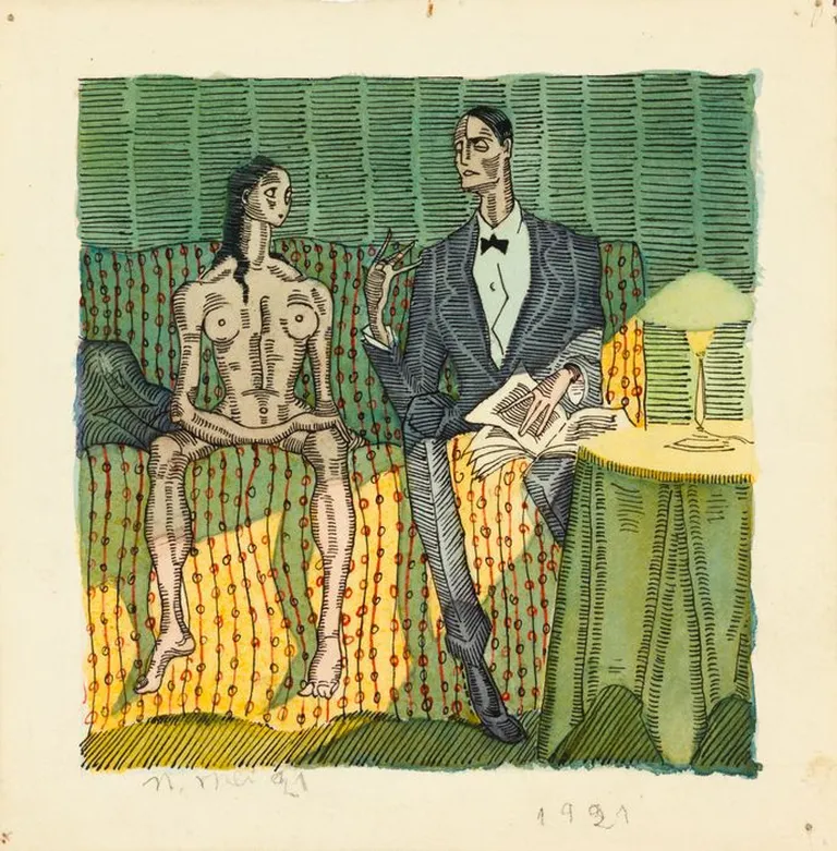 Natalie Mei (1900–1975 )«Õhtu». 1921. Akvarell, tušš. Tartu Kunstimuuseum