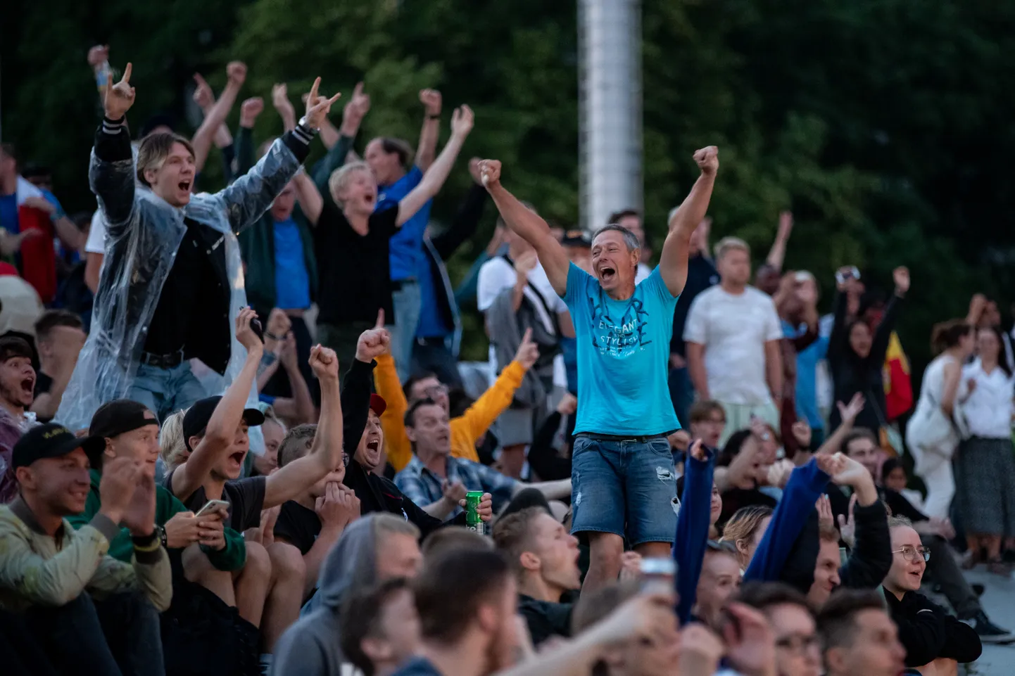 Jalgpalli EM poolfinaali Itaalia vs Hispaania ühisvaatamine Vabaduse väljakul.