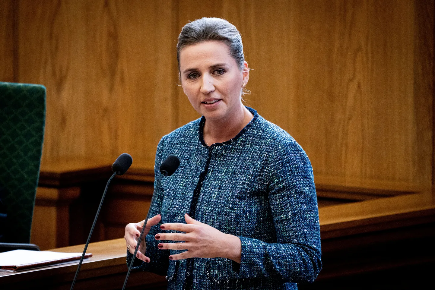 Dānijas premjerministre Mete Fredriksena.