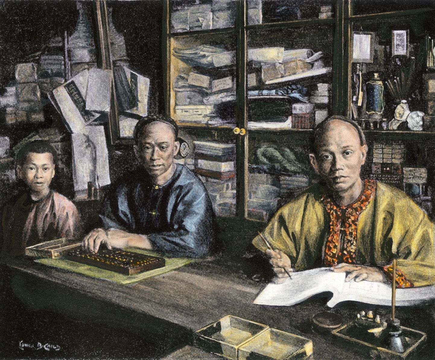 Koloreeritud foto 20. sajandi alguse hiinlastest