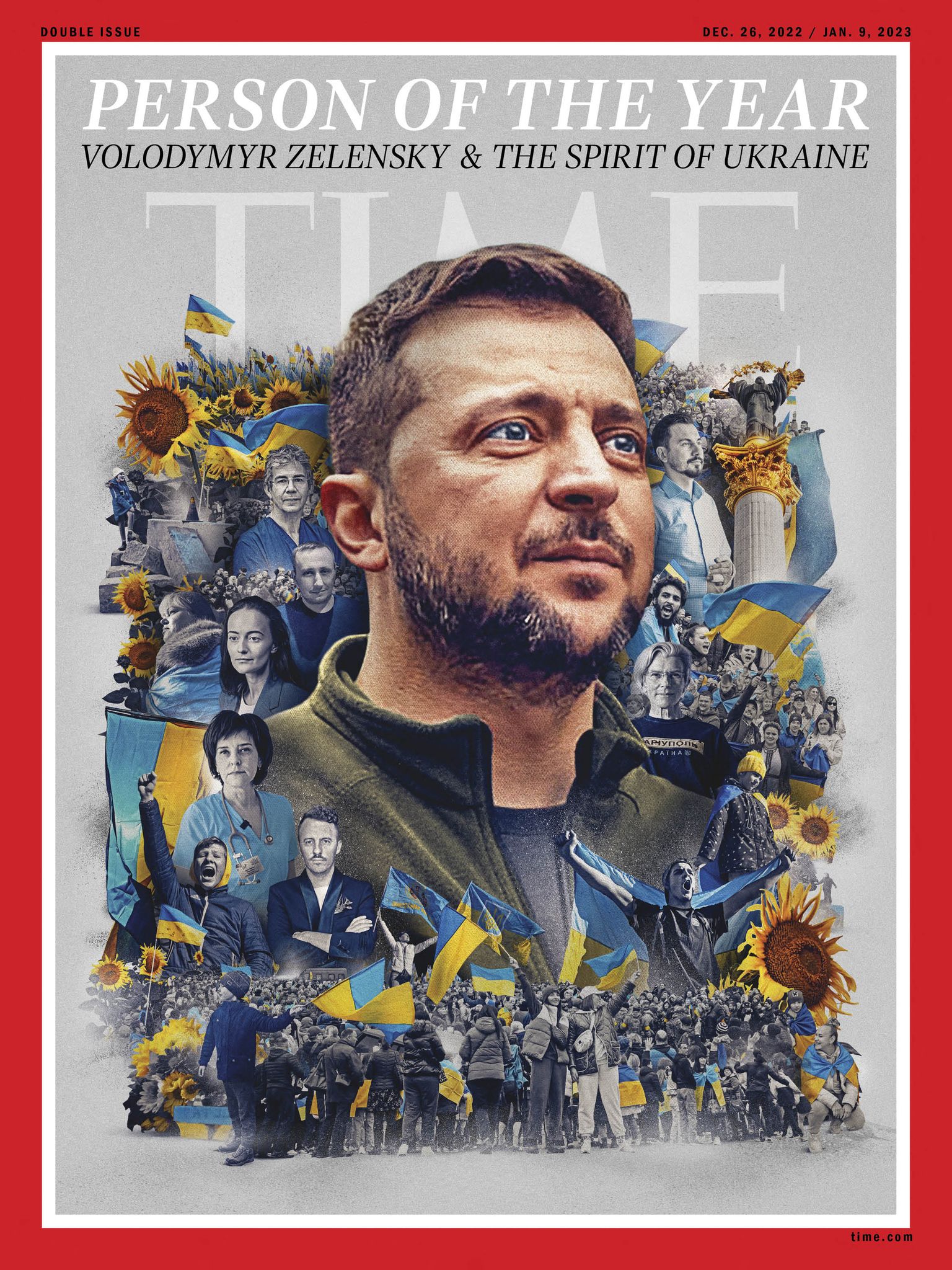 Ajakirja Time kaanepilt, kus Ukraina president Volodõmõr Zelenskõi kuulutatakse 2022. aasta inimeseks.