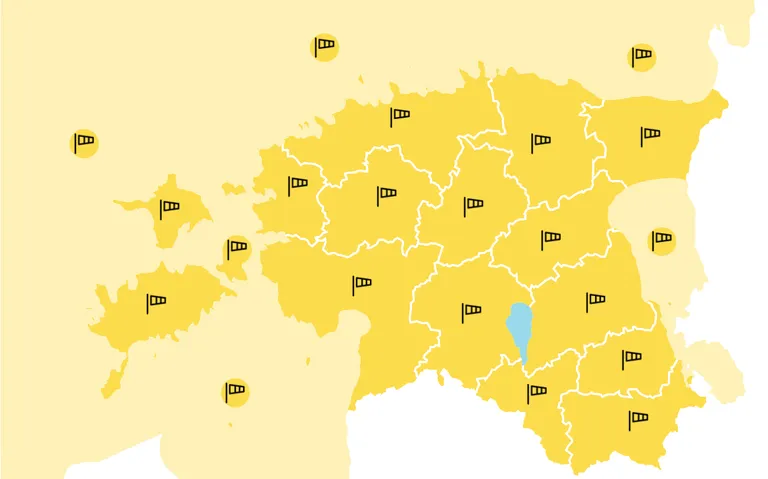 Esimene taseme hoiatus anti kõikidele maakondadele.