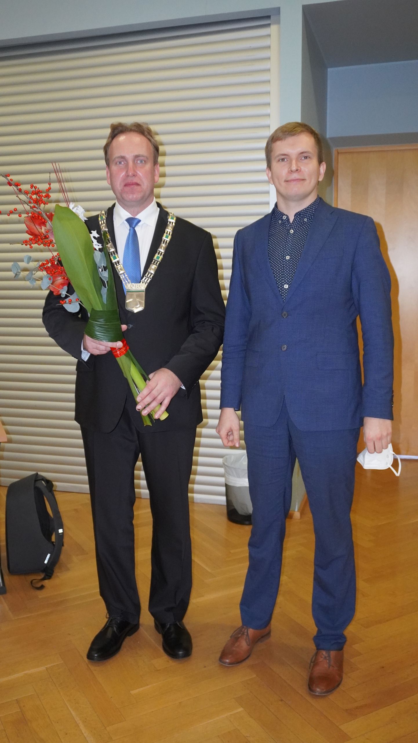 Anti Allas  (vasakul) on Võru linnpea, Anti Haugas Võru linnavolikogu esimees.