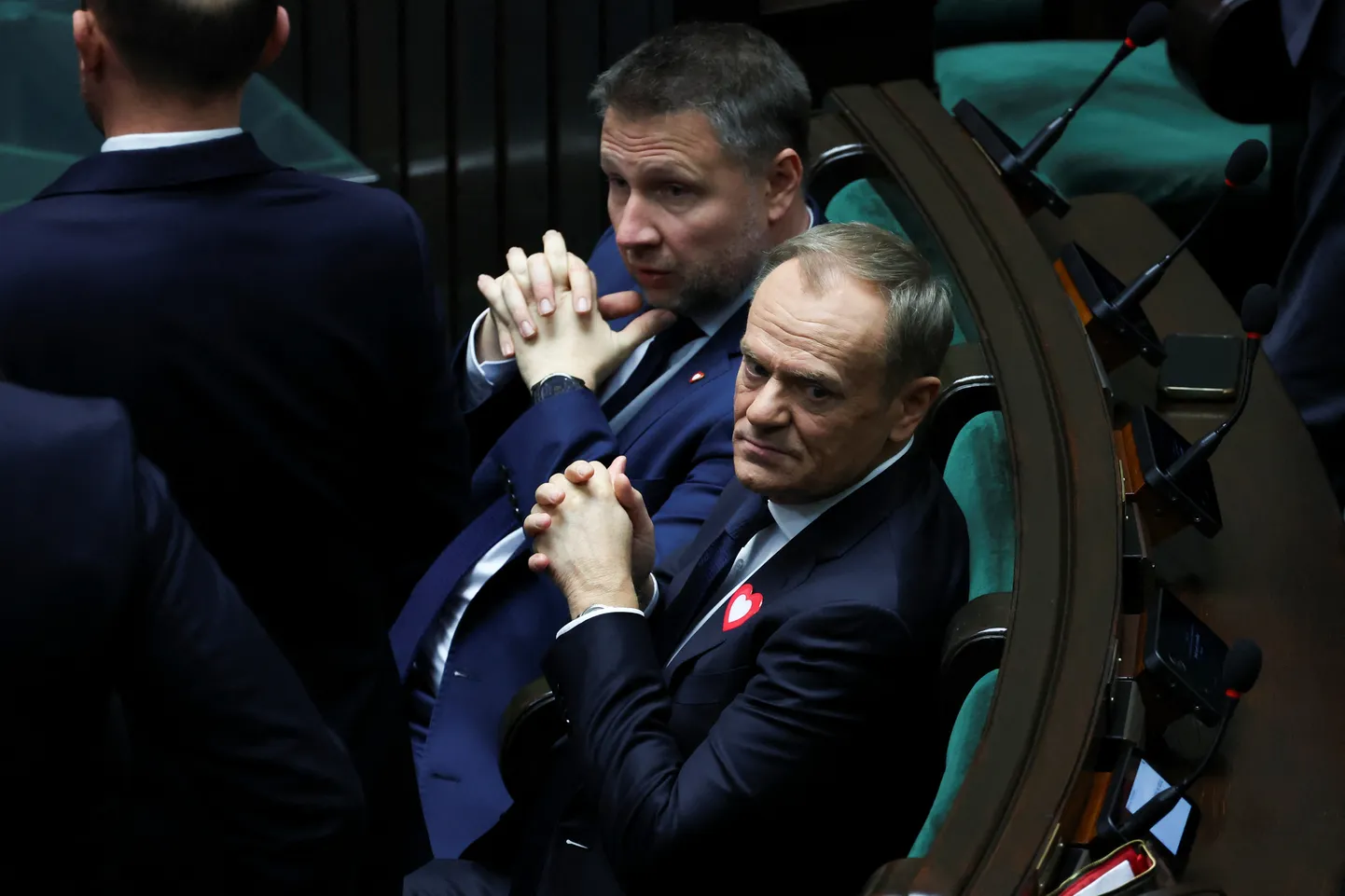 Poola opositsioonijuht Donald Tusk uue parlamendi avaistungil. 13. oktoober 2023.