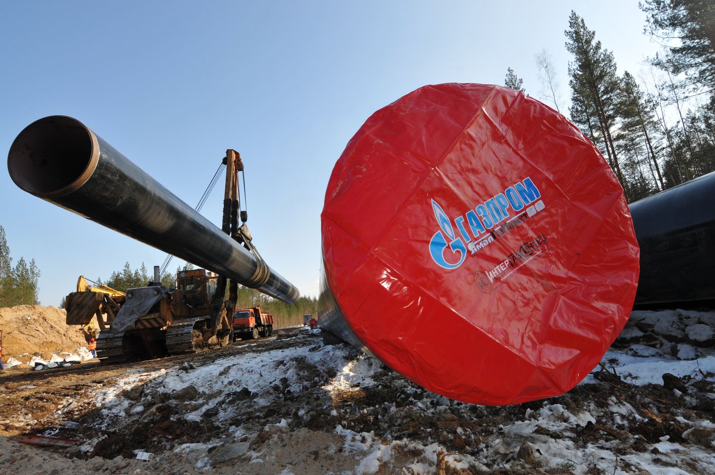 Gazpromi rajatav torustik Leningradi oblastis.