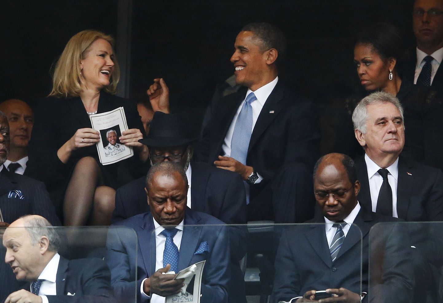 Барак Обама, премьер-министром Дании Хелле Торнинг-Шмитт и Мишель Обама