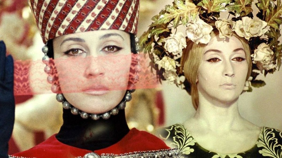 Одна из главных актрис Параджанова - Софико Чиаурели - в картине «Цвет граната» (первоначальное название - «Саят-нова», 1969).