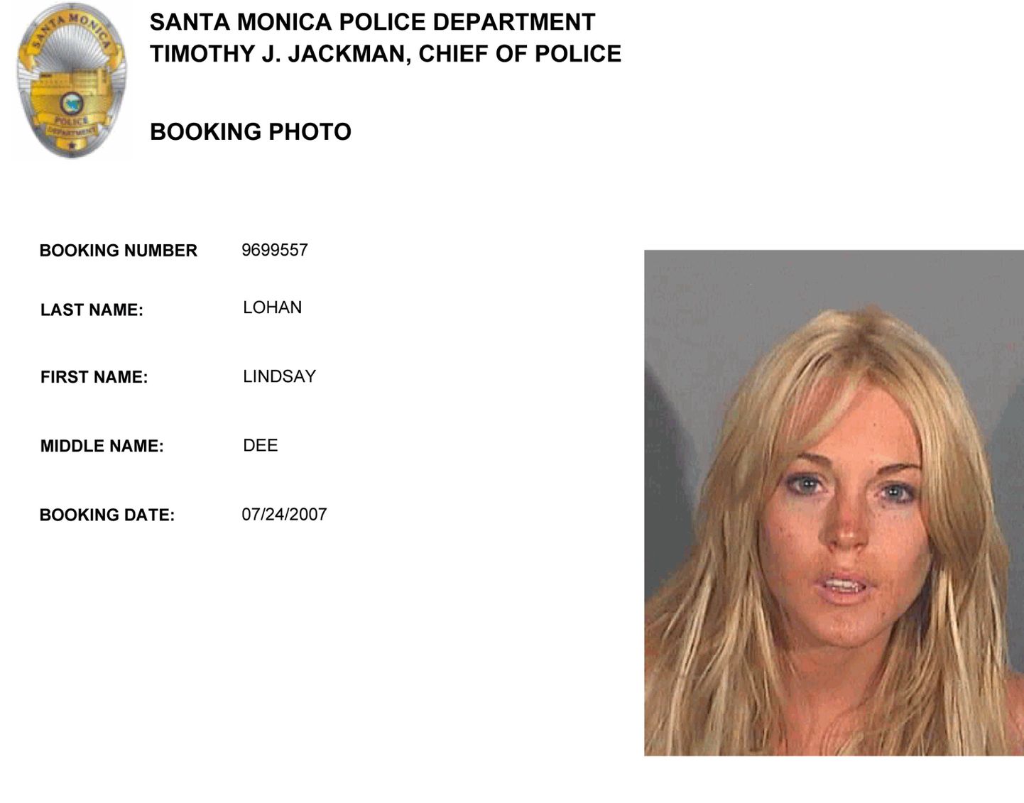 Lindsay Lohan arreteeriti teisipäeval.