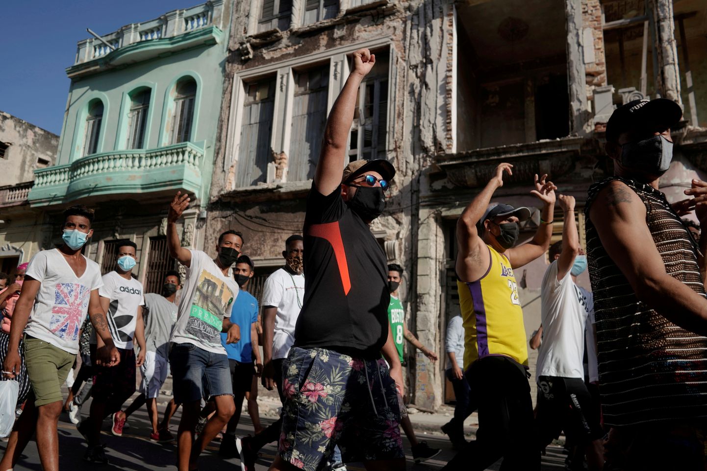 Protestijad Havannas 11. juulil.