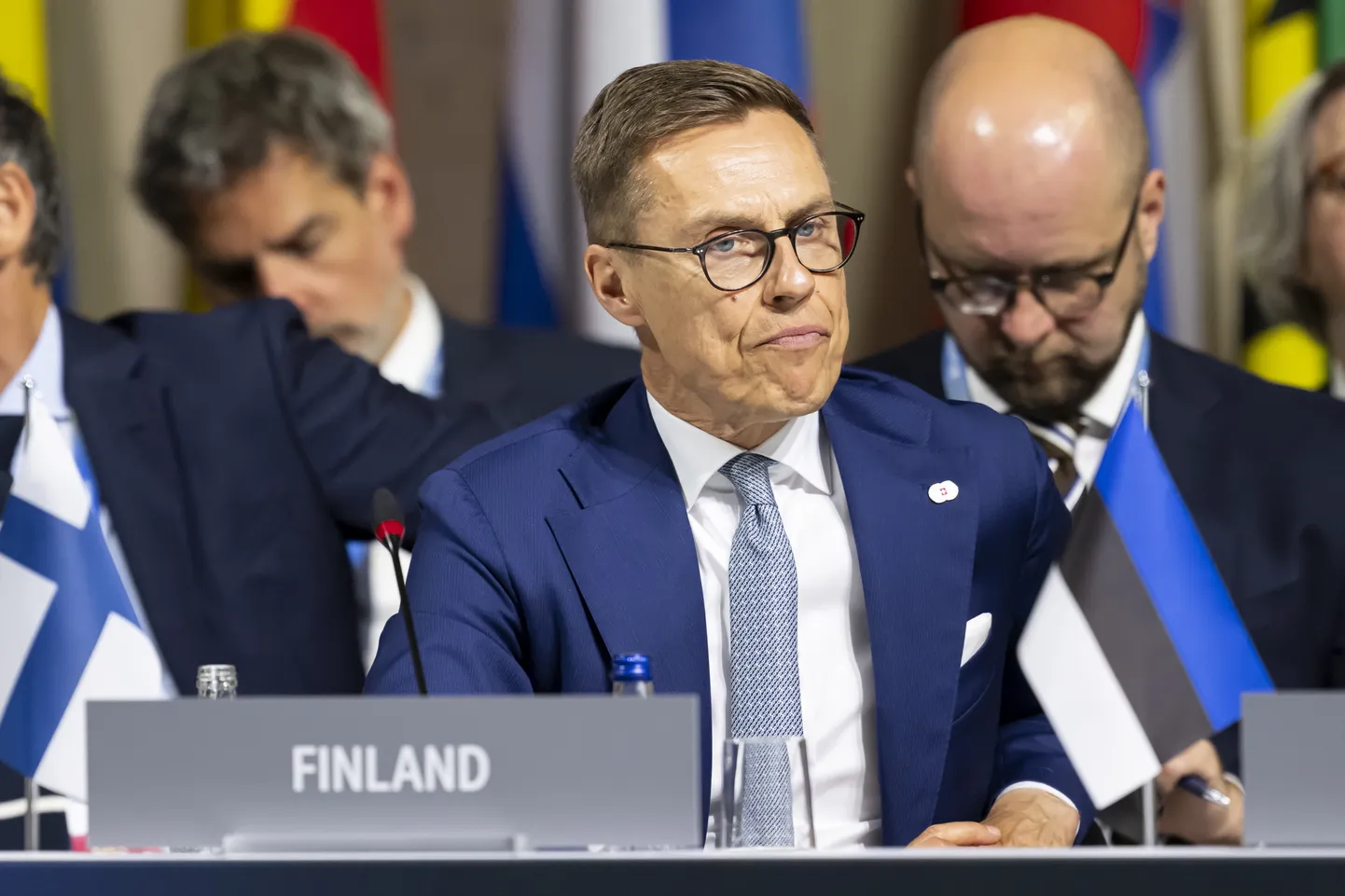 Soome president Alexander Stubb Šveitsis Ukraina rahutippkohtumisel.