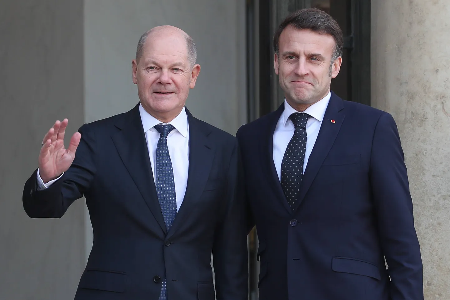 German Chancellor Olaf Scholz and French President Emmanuel Macron. Paris 2025. Photo: J.E.E/SIPA