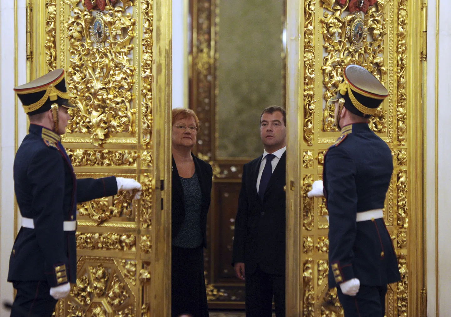 Tarja Halonen ja Dmitri Medvedev Moskvas novembris 2010.