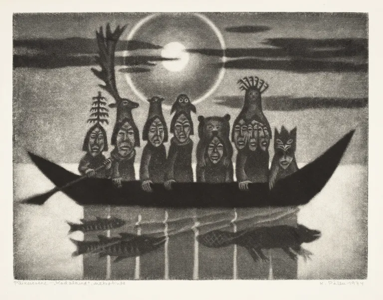 Kaljo Põllu. Päikesevene. Sarjast «Kodalased». 1974. Metsotinto, paber