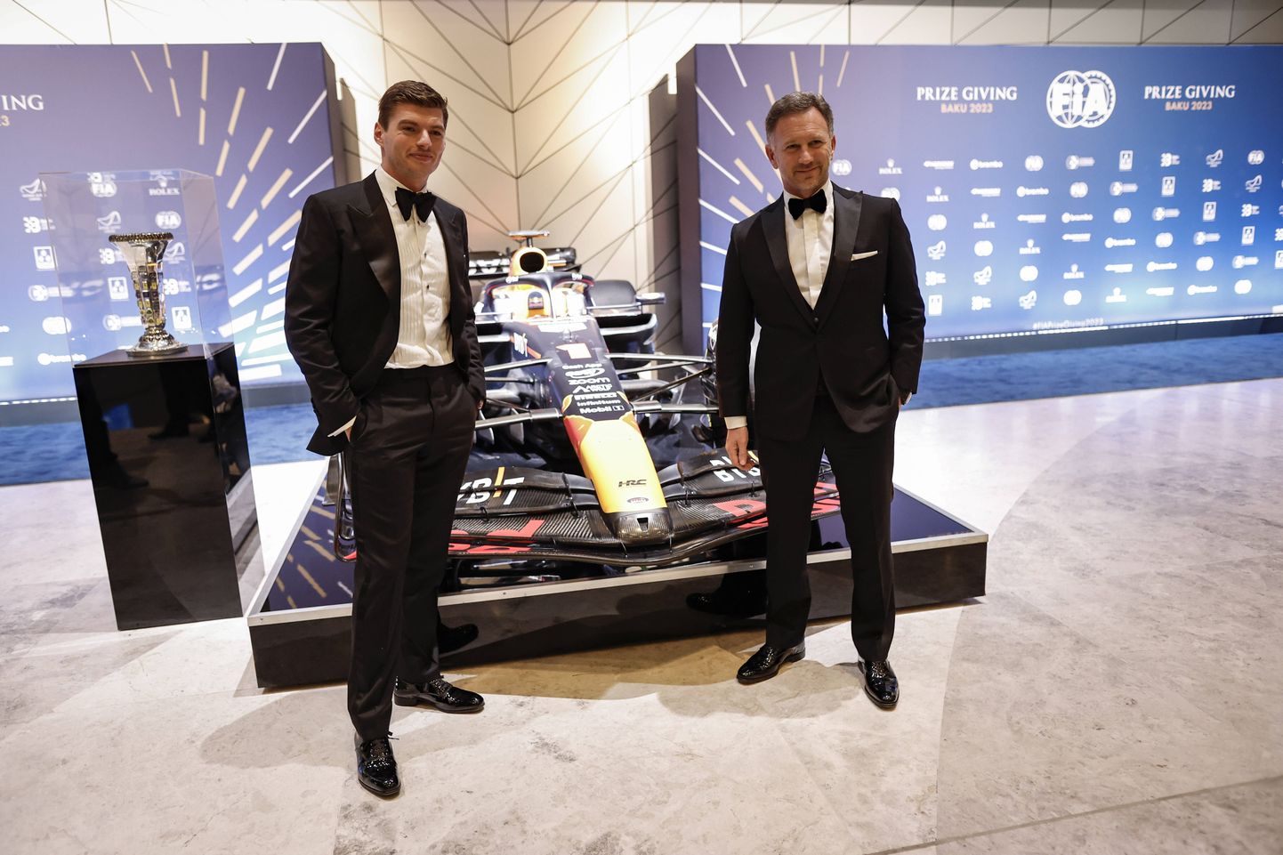 Max Verstappen (vasakul) ja Christian Horner.