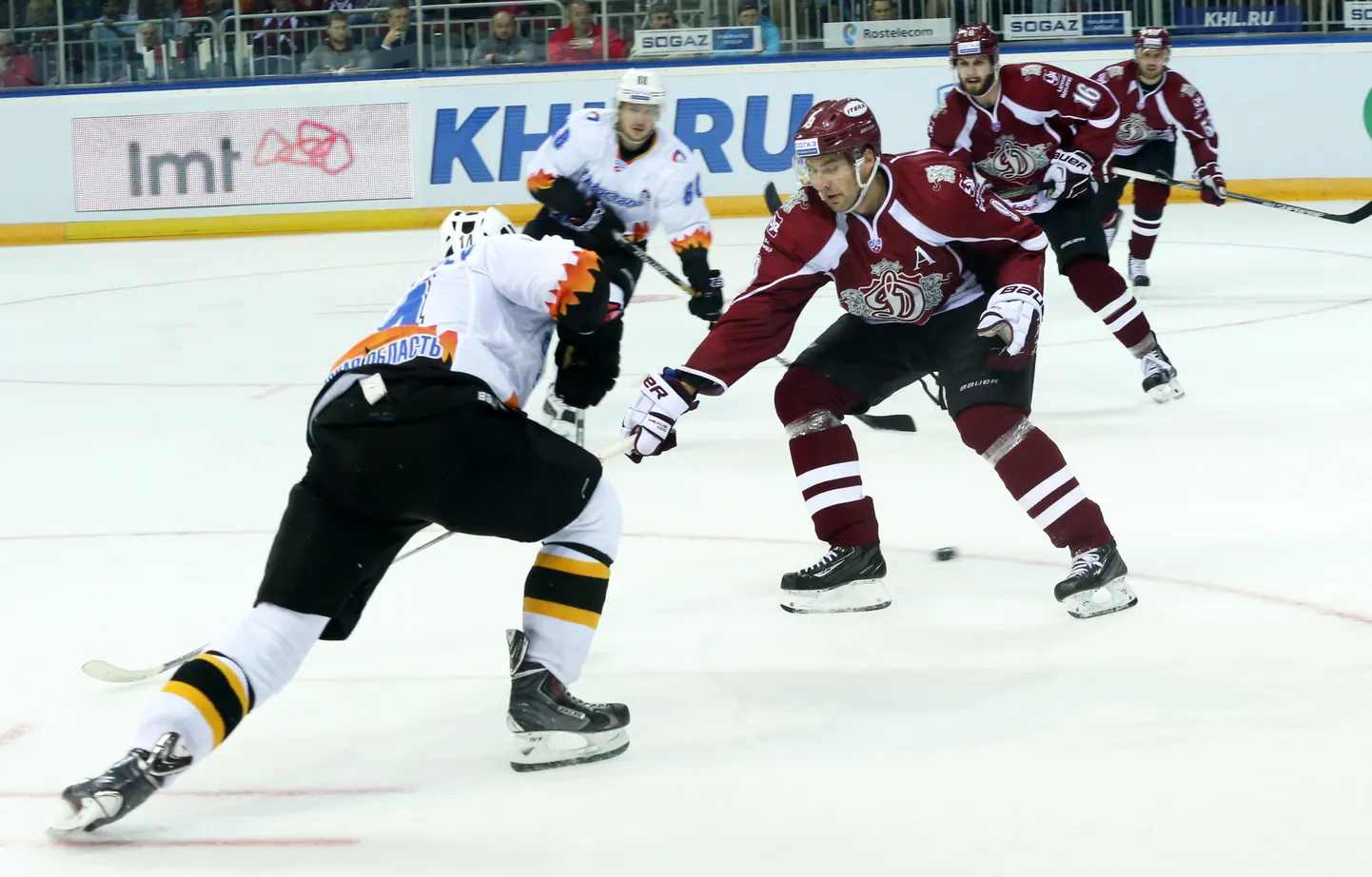 Kontinentālās hokeja līgas spēle, kurā tiekas Rīgas "Dinamo" ar Čerepovecas "Severstaļ" komandu.