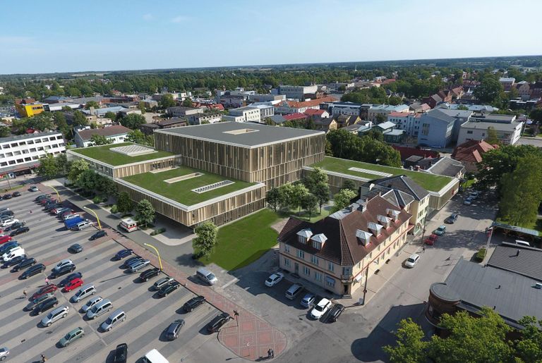 Viljandi tulevase haigla-tervisekeskuse eskiis.