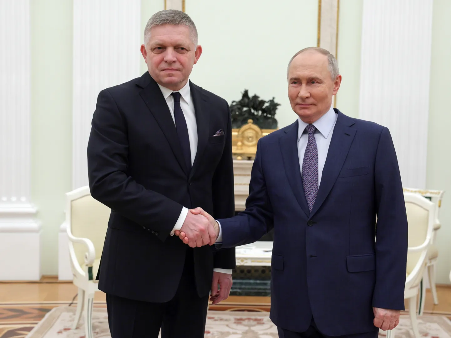 Krievijas prezidents Vladimirs Putins un Slovākijas premjers Roberts Fico tiekas Maskavā 2024. gada 22. decembrī