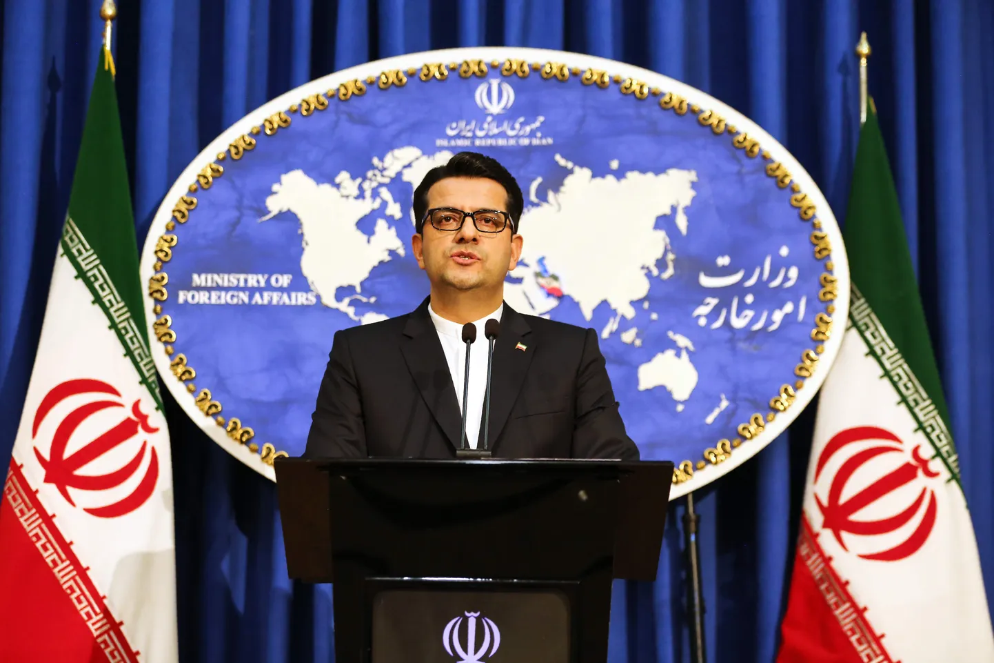 Iraani välisministeeriumi pressiesindaja Abbas Mousavi 28. mail Teheranis.