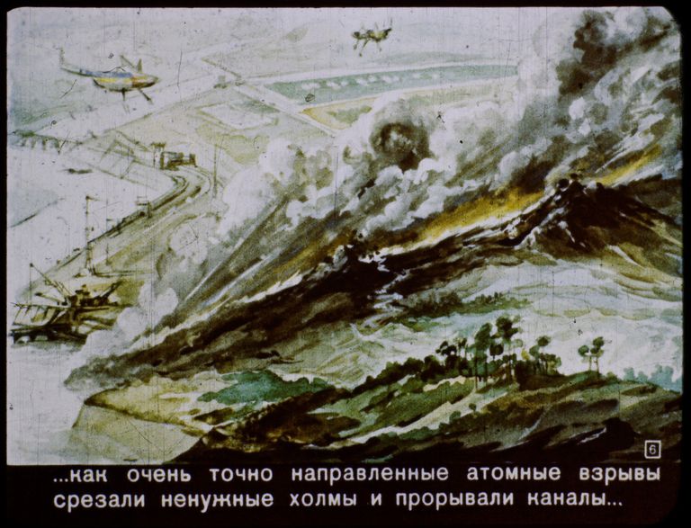 ..kuidas ülitäpselt suunatud aatompommiplahvatused lõikasid maapinnast välja ebavajalikud mäed ja murdsid maasse kanalid...