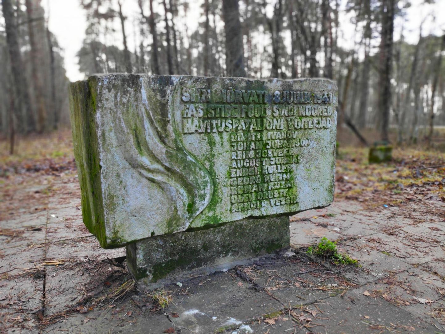 Pärnus Raekülas lapiti maas olnud mälestuskivi tõsteti püsti tagasi.