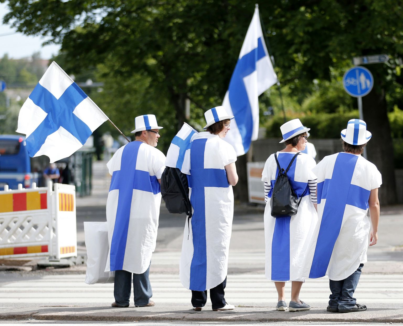 Soome spordifännid Helsingis.
