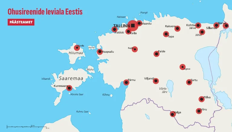 Kokku on Eestis 22 ohusireeni leviala.