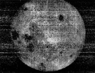 Luna 3 tehtud pilt Kuu tagaküljest. Foto:
