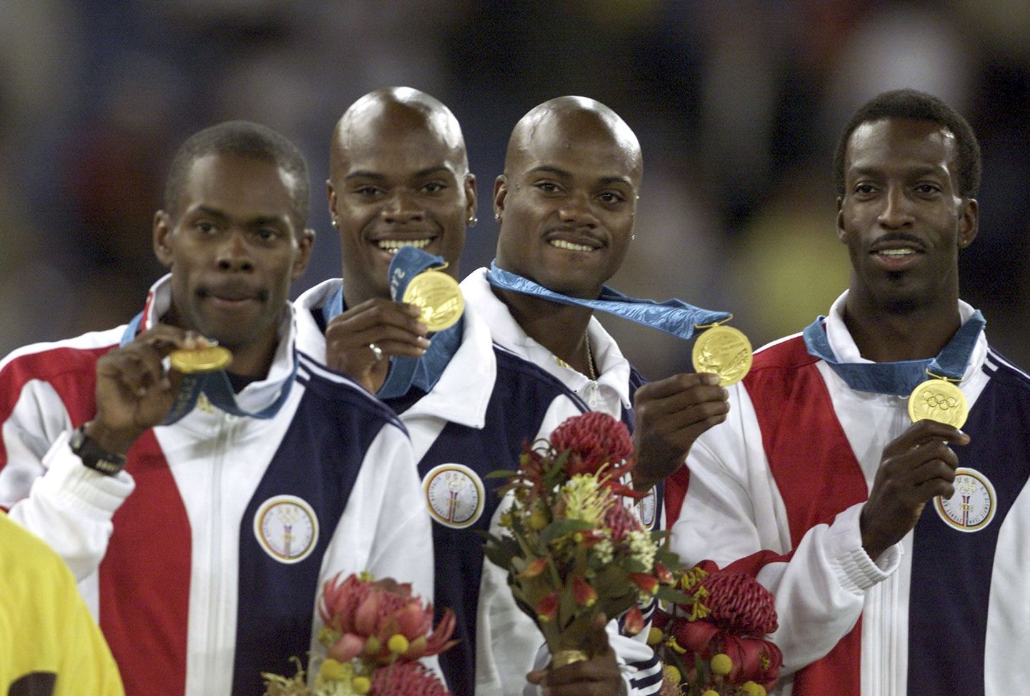 2000. aasta Sydney olümpiavõitjad Alvin Harrison, Antonio Pettigrew, Calvin Harrison ning Michael Johnson