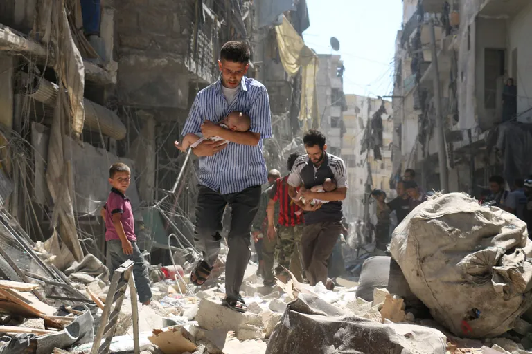 Aleppo pärast järjekordset õhurünnakut 2016. aastal.