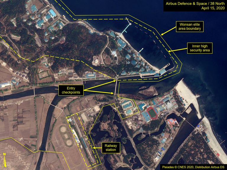 Satelliidipilt, millel on näha Põhja-Korea kuurortlinna Wonsani, mis on Kim Jong-uni üks meeliskohti.