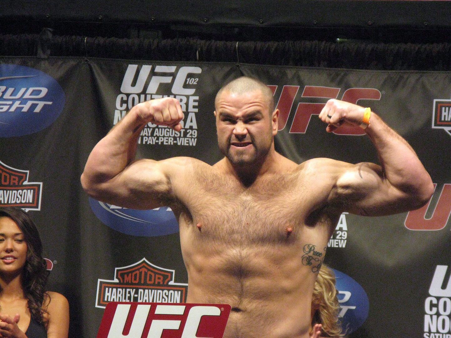 Edmonton heavyweight Tim Hague poses at a weigh-in Portland, Ore. on Friday Aug. 28, 2009. A boxer who had been in critical condition since a fight in Edmonton on Friday night has died, his sister says.Jackie Neil says in a statement on behalf of her family that Tim Hague died on Sunday.THE CANADIAN PRESS/Neil Davidson