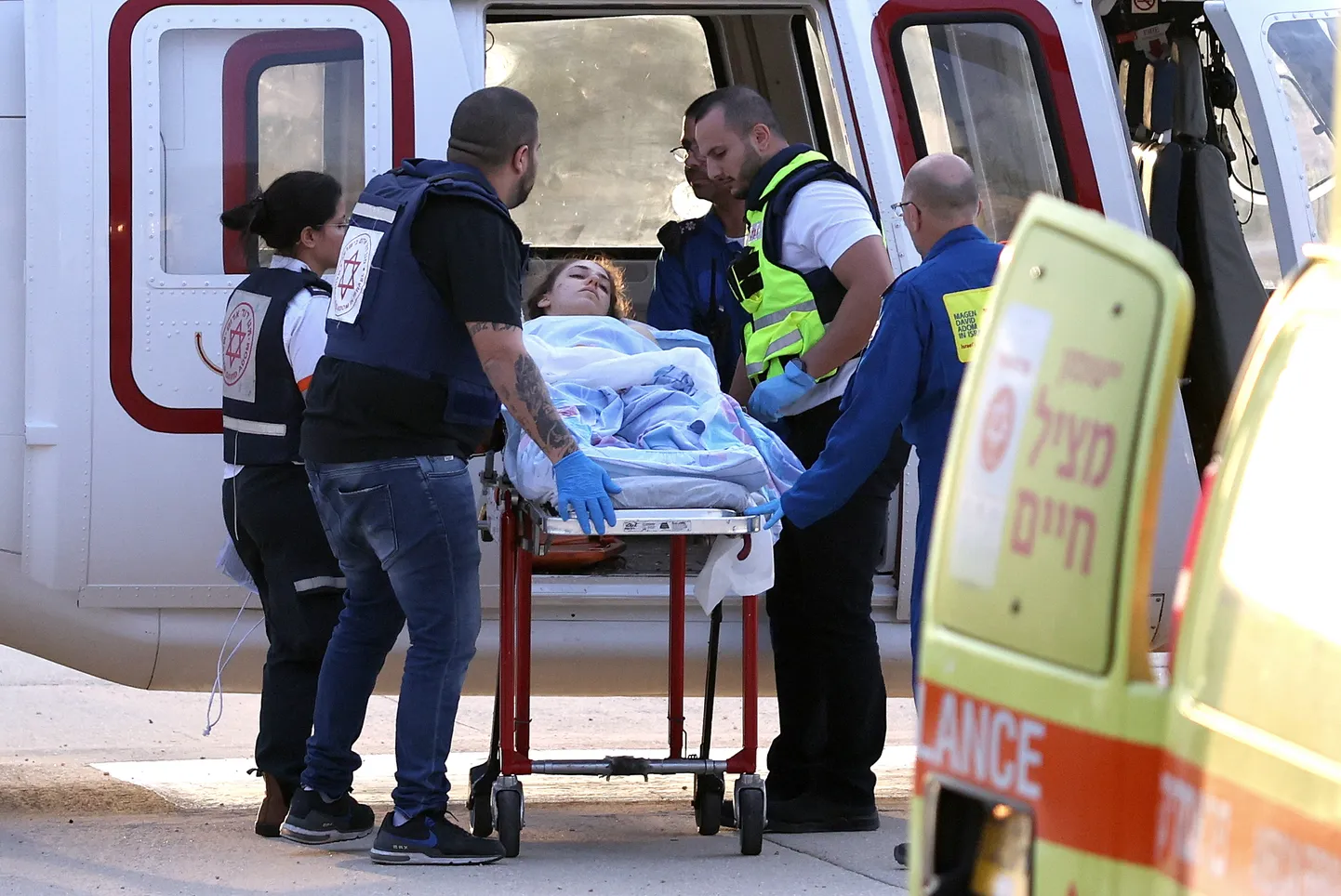 Раненая в Ашкелоне на юге Израиля.