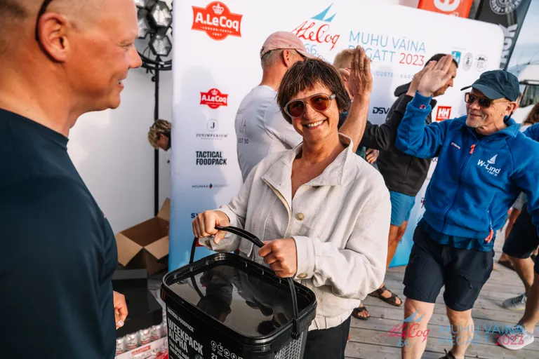 Signe ja Tiit Riisalo - folkboot W-Lind - A. Le Coq 66. Muhu Väina regatt 2023