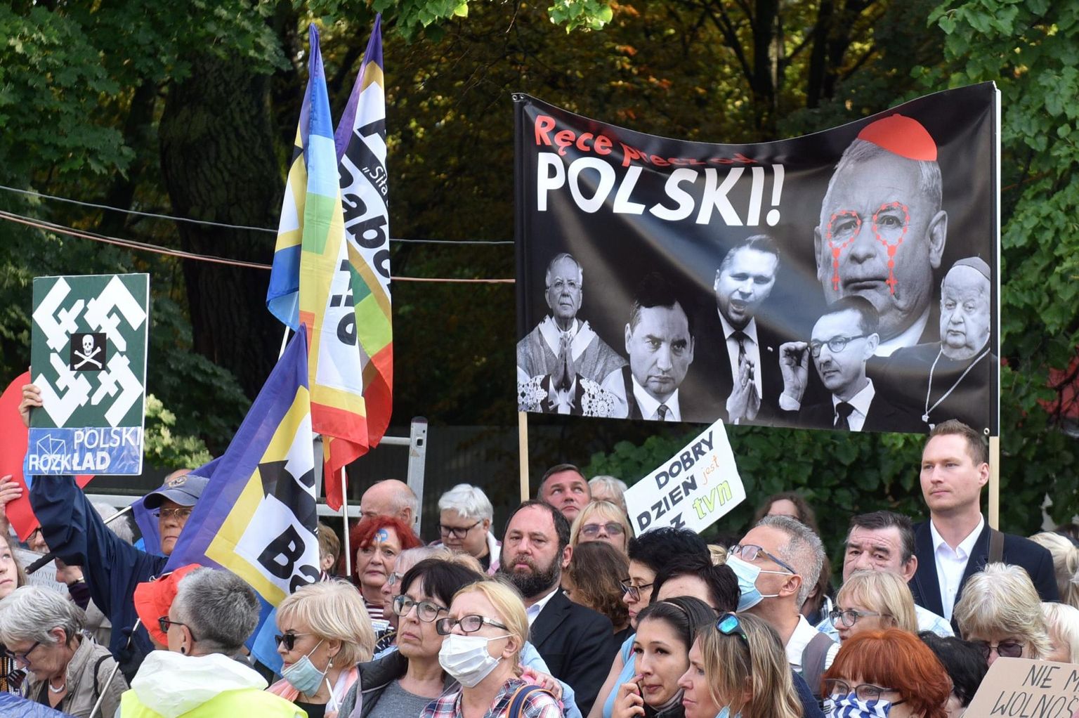 Meeleavaldus meediavabaduse kaitseks 10. augustil Varssavis.