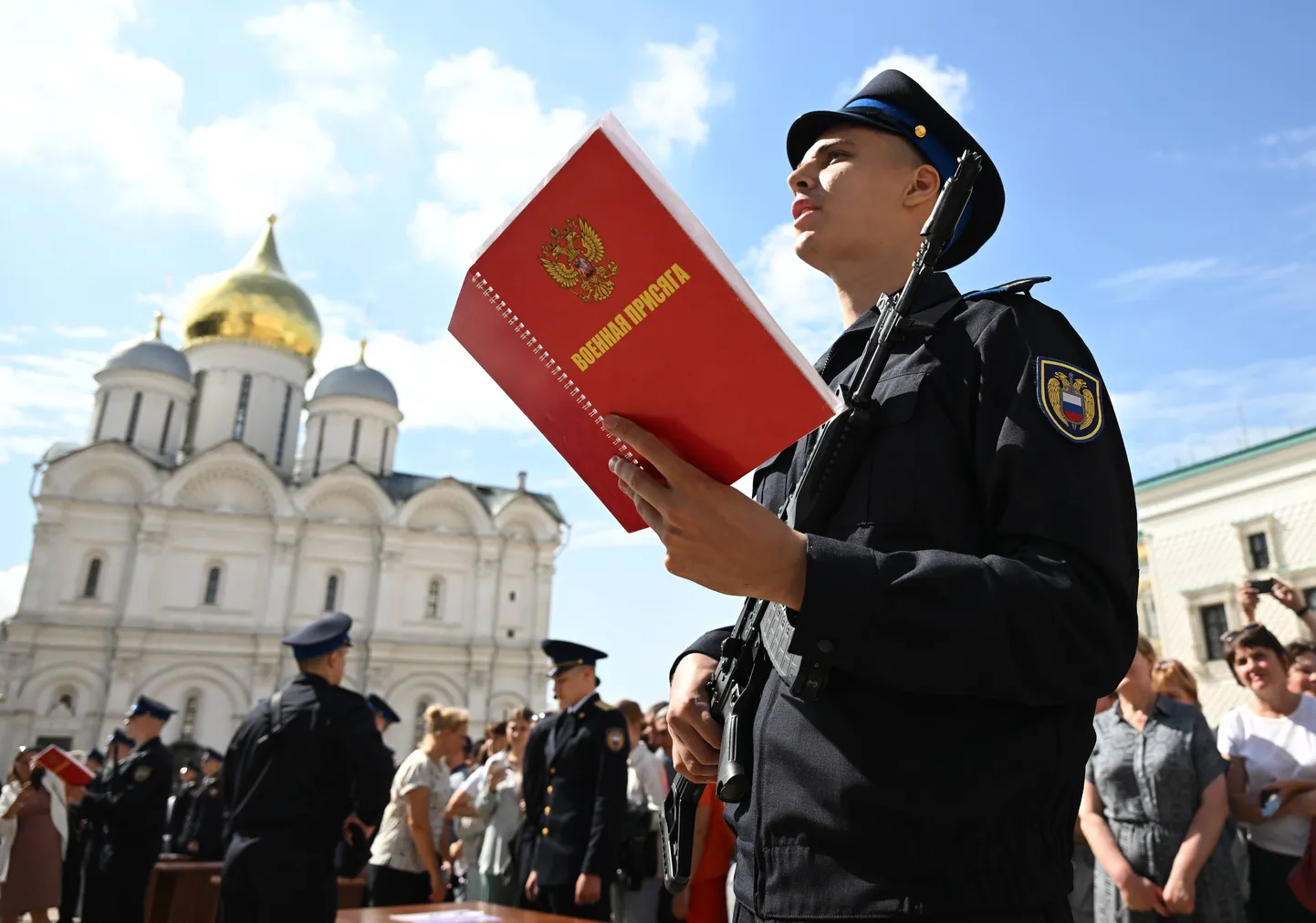 Presidendi rügemendi teenistujad annavad ametivannet 27. juulil 2023. Nii saab sõjaväeline karjäär Vene armees alguse