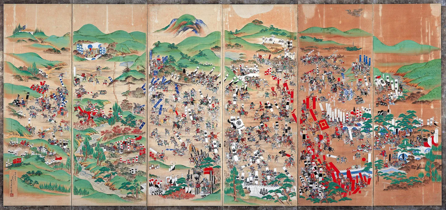 Фрагмент полотна «Битва при Сэкигахара» (XIX в.)