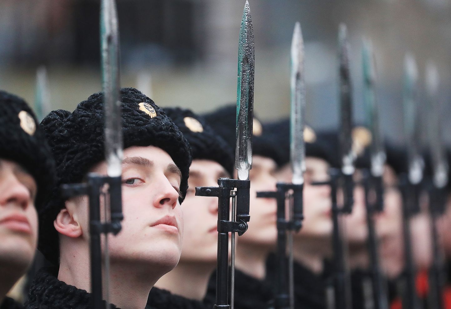 Vene mereväelased Peterburis tseremoonial 12. märts 2020.