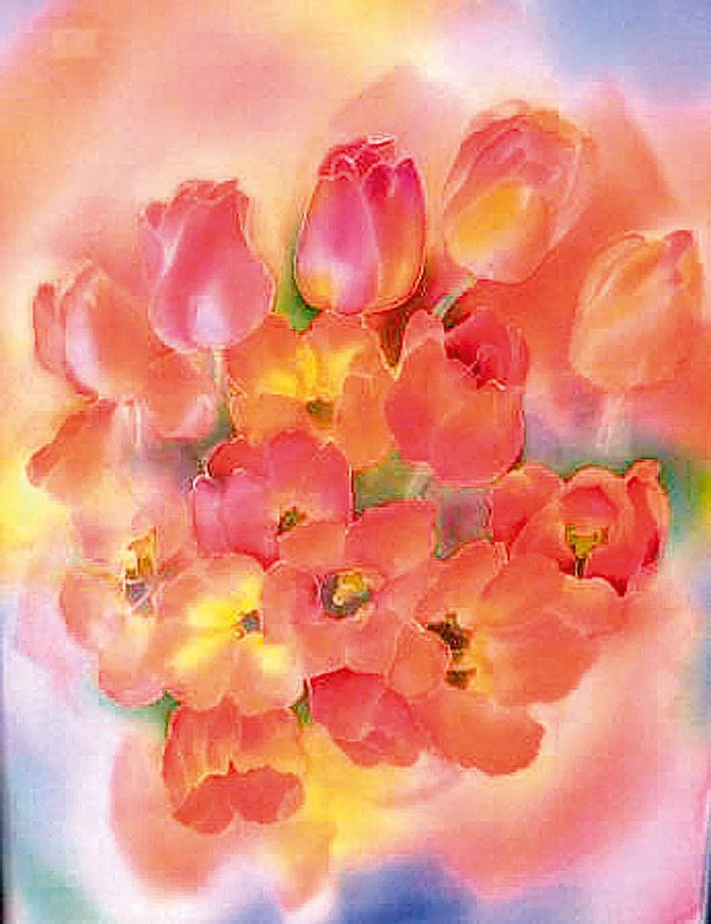 Esti Kittus, «Tulbid», 2012, siidimaal, 68,5 x 51,5 cm.