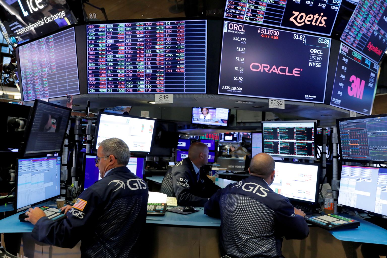 New Yorgi börs. Oracle'i aksia on sel aastal tõusnud 25 protsenti.