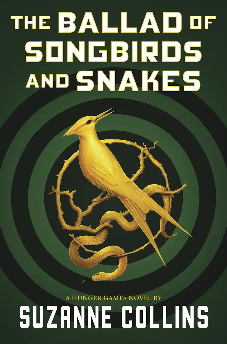 Peagi ilmuva raamatu kaanekujundus. Suzanne Collinsi uus raamat kannab pealkirja "The Ballad of Songbirds and Snakes".