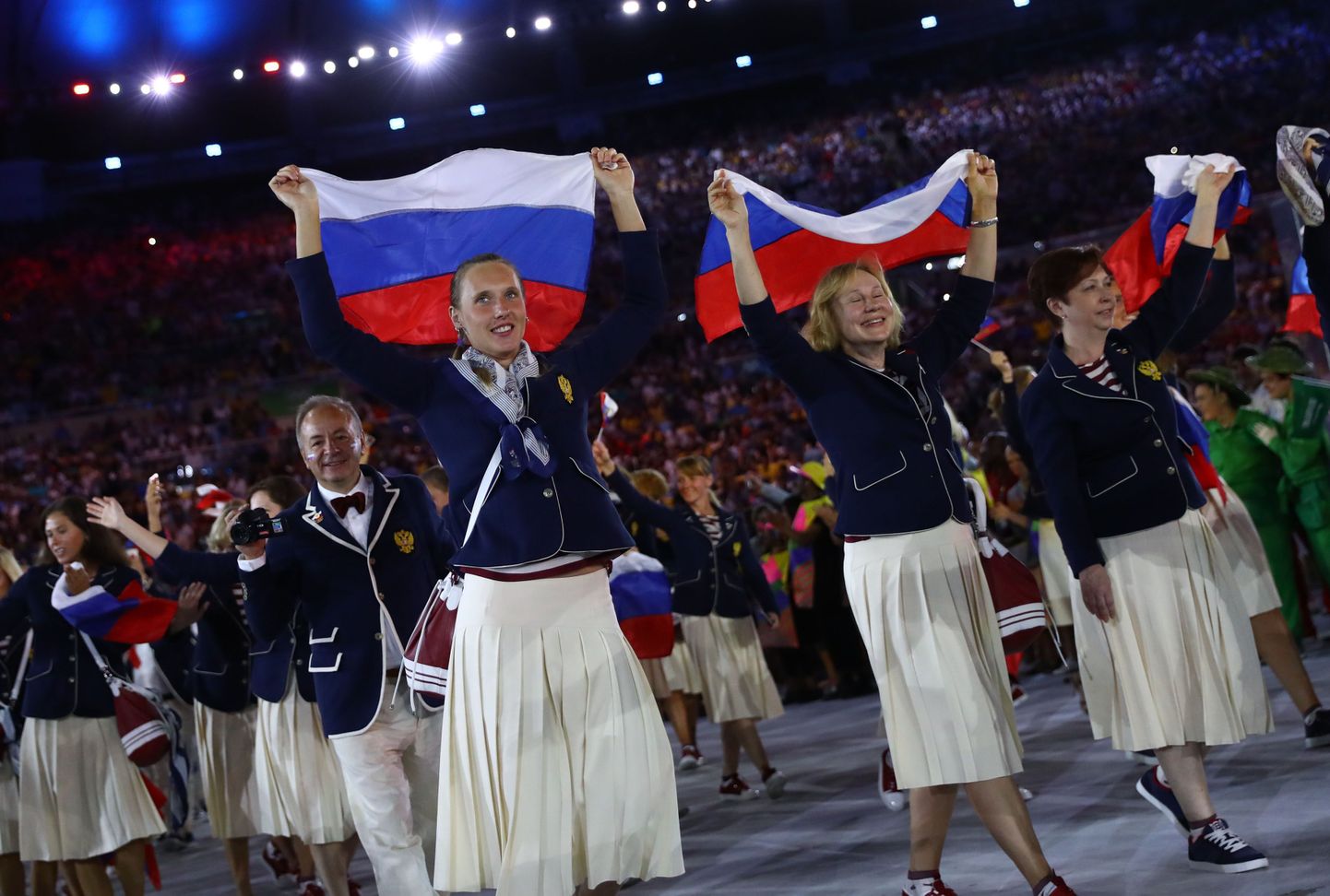 Venemaa delegatsioon Rio olümpia avatseremoonial.