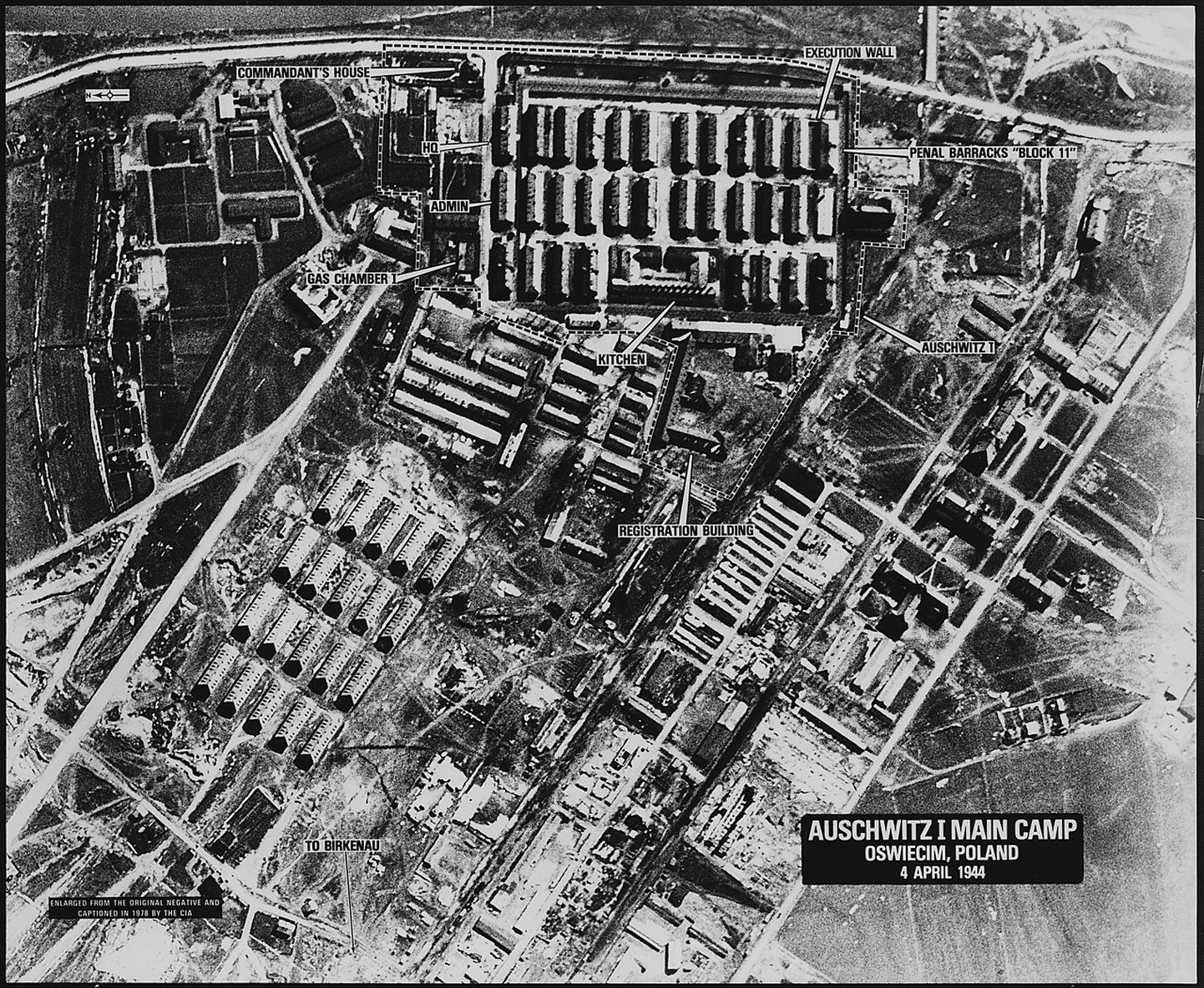 Aušvicas koncentrācijas nometne no gaisa 1944. gadā